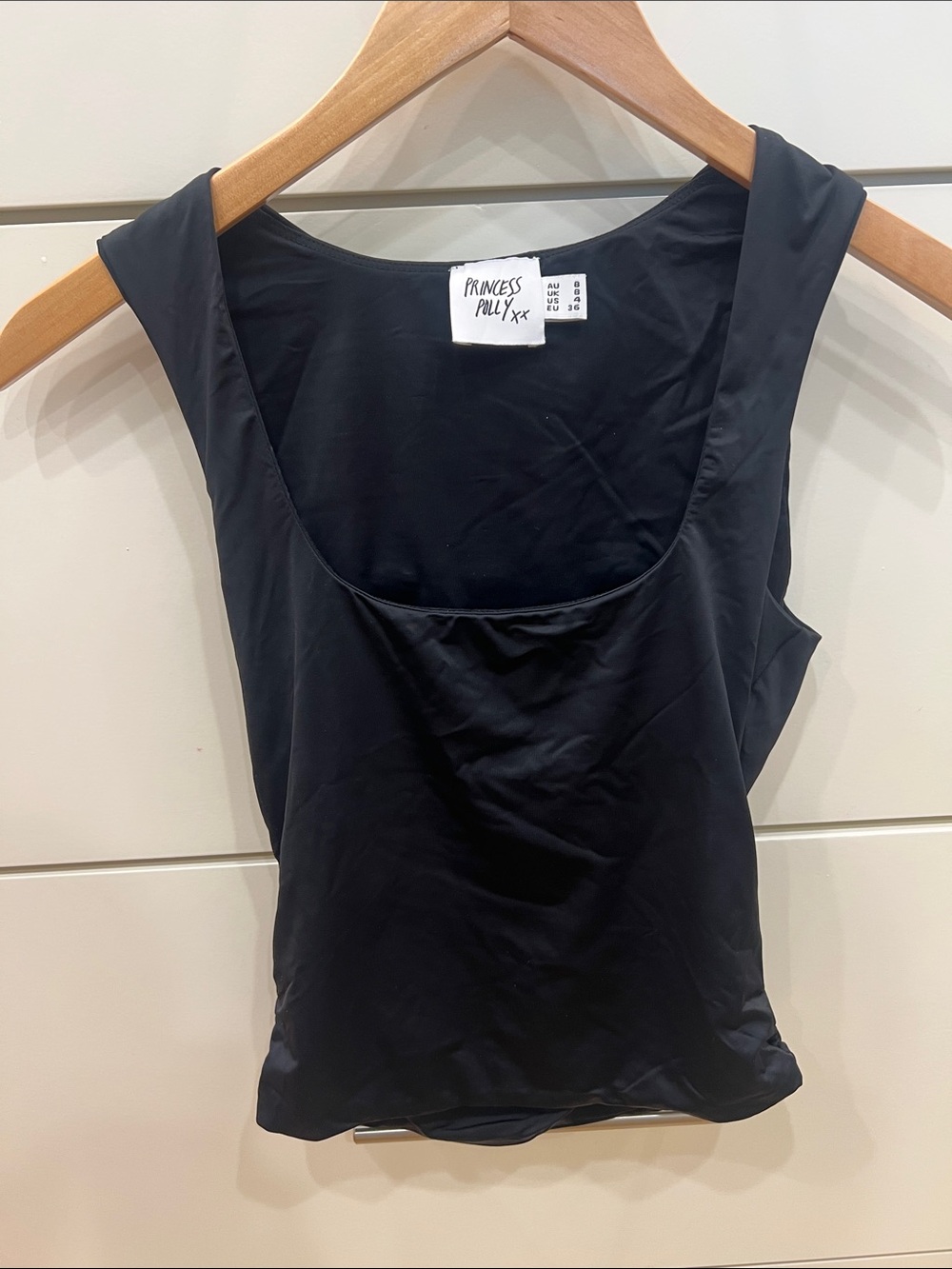 Princess Polly Black Scoop Neck Tank